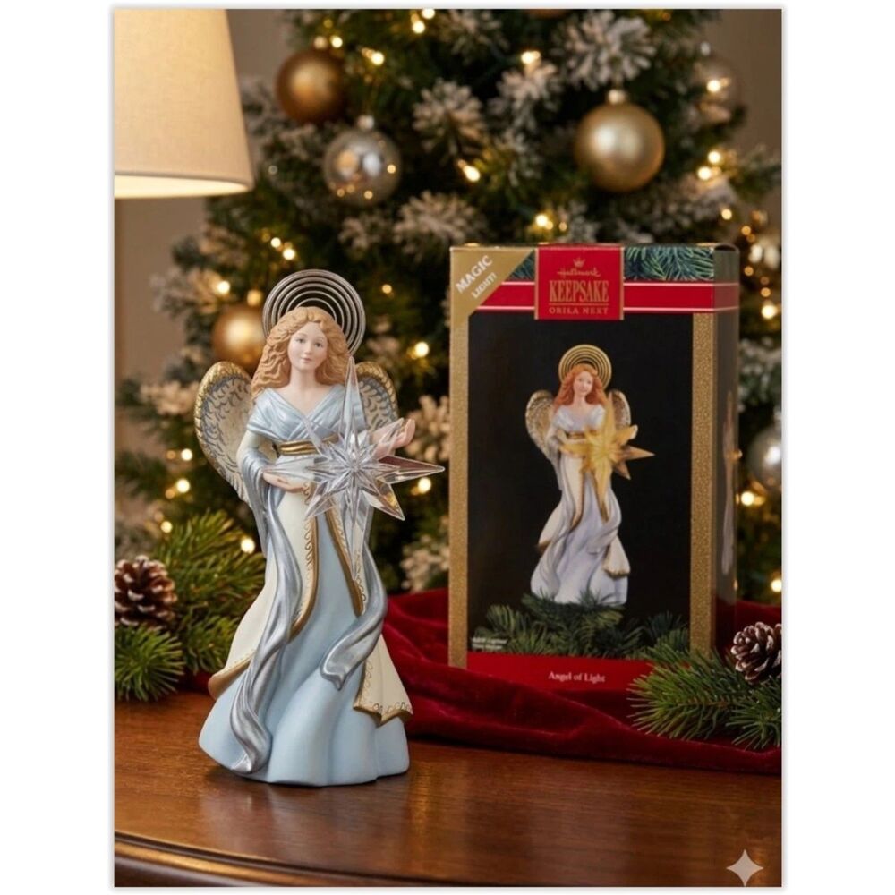 1991 Hallmark Tree Topper Keepsake Angel of Light Magic Light Lighted W/ Box NEW
